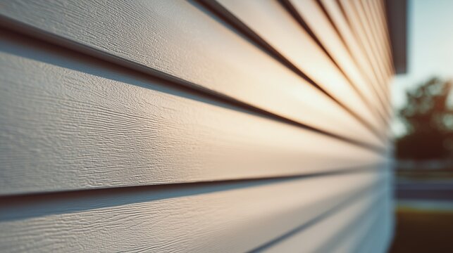 Close-up of horizontal house siding line showing repair and installation work on exterior panel.