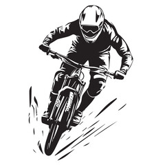 mountain bike athlete on white background