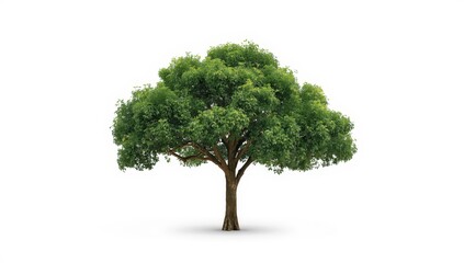 Lone tree on a white background with a transparent outline