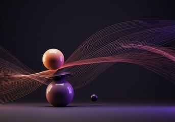 A mesmerizing digital abstract featuring smoothly flowing lines and balanced geometric shapes, evoking concepts of peace, unity, and equilibrium, blending, depth, subtle