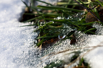 zima, śnieg, puch, biel, lód, mróz, kryształki, biało, ślady, © Estera