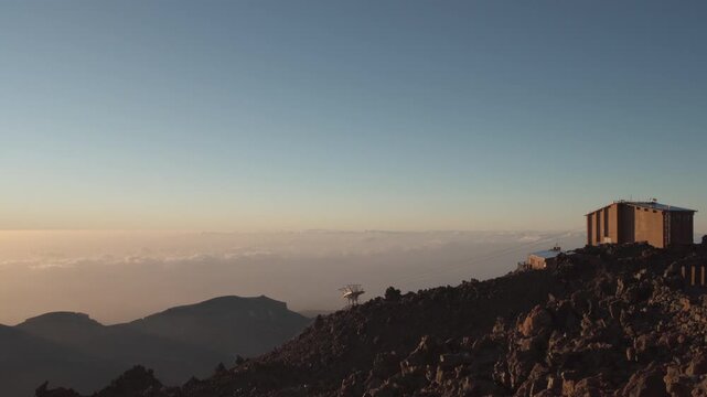 Sunset, sunset glow, Volcano Teide and volcano landscape, national park El Teide, Tenerife, Canary Islands, Spain