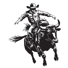 man riding a bull