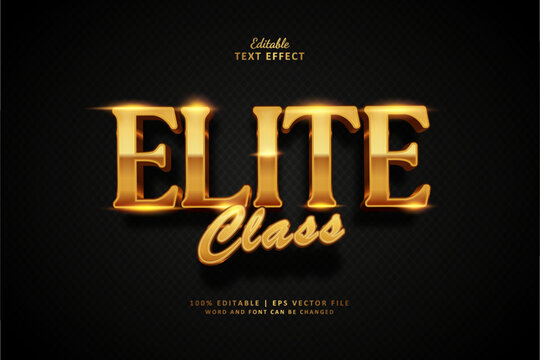 Elite Class Editable Text Effect Style 3d Luxury Gold