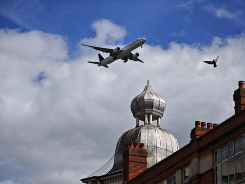 Airliner landing over Hounslow, London