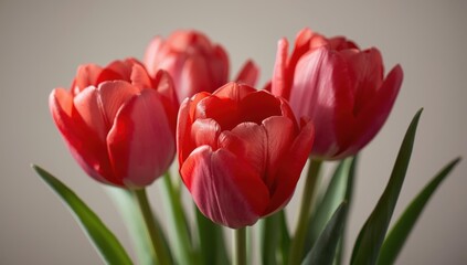 Lovely red and pink tulips