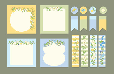 Charming Flower Planner Notes and Journal Decoration Kit. Charming floral to do list planner cards with matching decorative stickers and labels. Perfect for productivity planning, journals, notebooks,