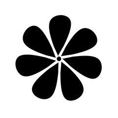 Flower Flat Black Vector Icon Minimal Botanical Symbol Illustration for Web App UI Design Logo and Graphic Elements