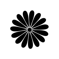 Flower Flat Black Vector Icon Minimal Botanical Symbol Illustration for Web App UI Design Logo and Graphic Elements