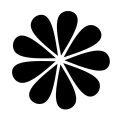 Flower Flat Black Vector Icon Minimal Botanical Symbol Illustration for Web App UI Design Logo and Graphic Elements