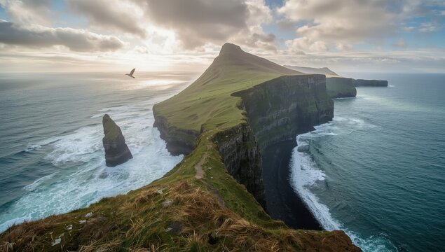 L&aacute;trabjarg is a 14 km coastal cape and Iceland's tallest seabird cliff, peaking at 444 m. It also marks Europe's westernmost point