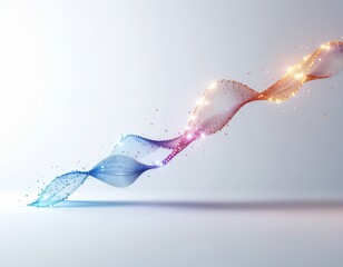 Vibrant colorful wave of light and water on a plain background