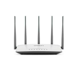 A white router with multiple antennas on a png transparent.