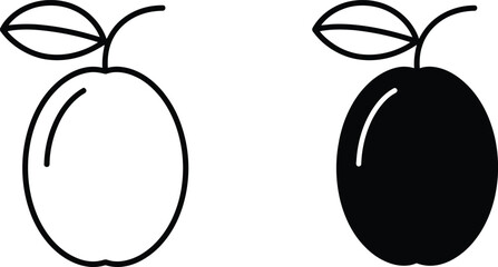 Simple line drawing of two olives