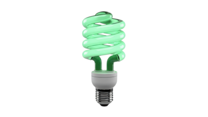 Green Energy Saving CFL Light Bulb Isolated on White