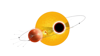 Exoplanet Transit Across Yellow Star Scientific Illustration