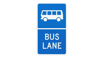 Blue Bus Lane Road Traffic Sign Icon Illustration