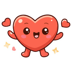 happy heart with a red heart