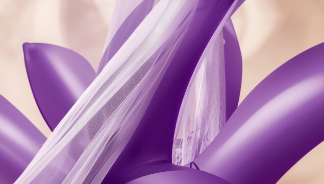 lavender fan blades with a mesh cover against a beige wall backdrop