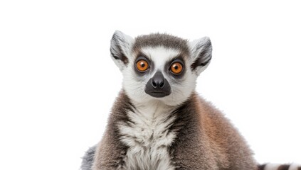 Fototapeta premium lemur set against a white backdrop