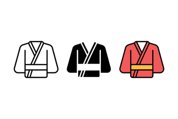 Martial Arts Gi Icon Set &ndash; Symbols of Discipline, Style, and Combat Tradition