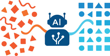 AI Stabilizing Chaotic Experimental Data for Scientific Analysis Illustration