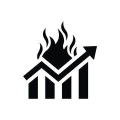 The graphic icon is shooting up in flames