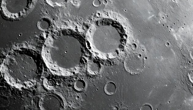 Moon surface craters texture lunar landscape gray planet Mercury closeup pattern abstract background