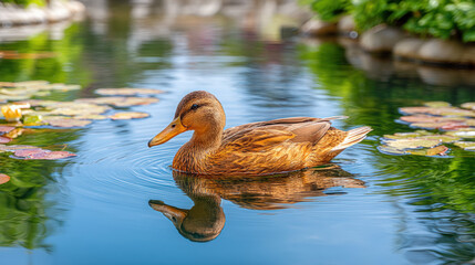 Anas rubripes American black duck in a wetland