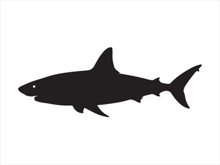Obraz premium shark silhouette, silhouette of a shark vector illustration 