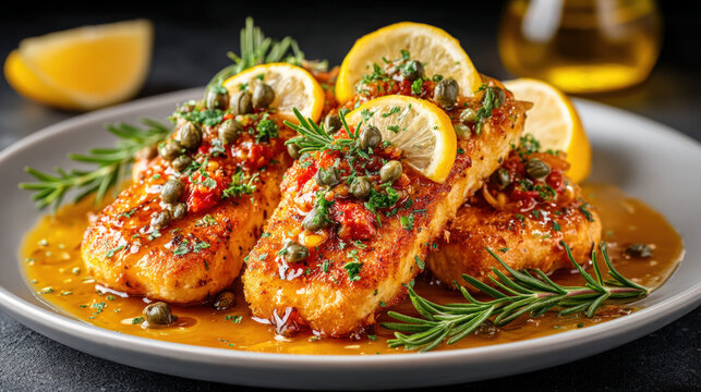 Chicken piccata with lemon and capers
