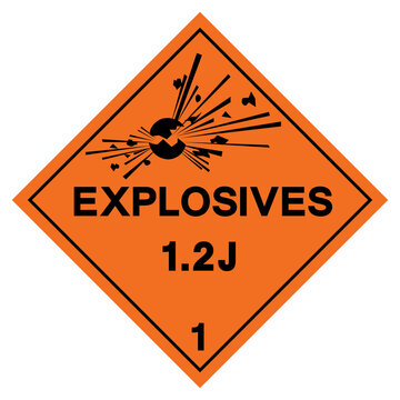Classs 1 Explosives 1.2J Symbol Sign , Vector Illustration, Isolate On White Background Label.EPS10