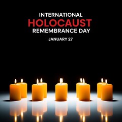 International holocaust remembrance day candles lit in memory