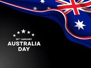 Australia day celebration with flag on black background