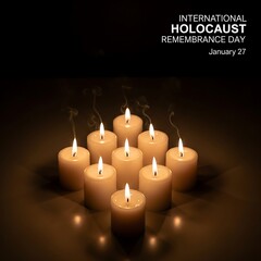 International holocaust remembrance day candles lit in memory