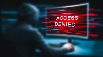 Access Denied Error Message on Screen Showing Unauthorized Entry or System Failure