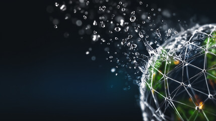 Global Network Technology and Water Conservation, Digital Connection and Environmental Concept