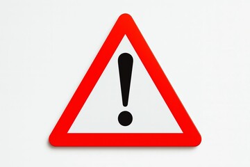 Warning sign with exclamation mark inside red triangle