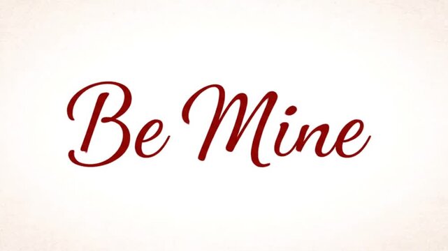 valentinsday 2026 animated text be mine on white background with valentine s day and love and romance and animation and romantic animation r