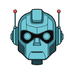 Futuristic robot helmet Vector