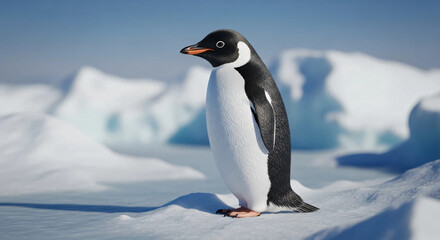 penguin on ice
