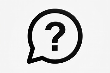 Question mark inside speech bubble symbol