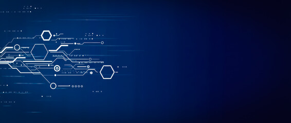 Abstract digital technology network blue background