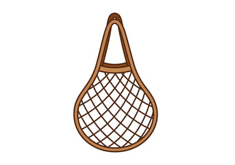 Brown hanging wicker basket