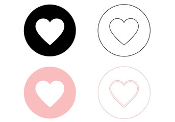 Collection of heart shapes in various colors and styles