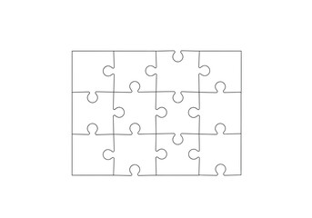 Blank jigsaw puzzle pieces on for problem solving and education
