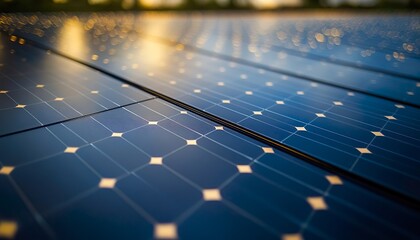 Extreme ultra-macro hyper-realistic close-up of a solar panel surface, revealing micro photovoltaic cells, precise grid lines, and subtle metallic reflections, emphasizing expressive angle, compositio