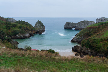 Spectacular rugged coastline, near Santander, Asturias, Spain