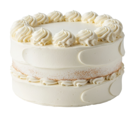 Delicious white cream cake for celebrations kitchen food isolated on transparent background