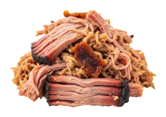 Savory bbq brisket texas culinary delight rustic kitchen isolated on transparent background